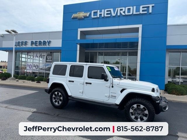 2023 Jeep Wrangler Sahara in Bright White Clearcoat — front three-quarter view