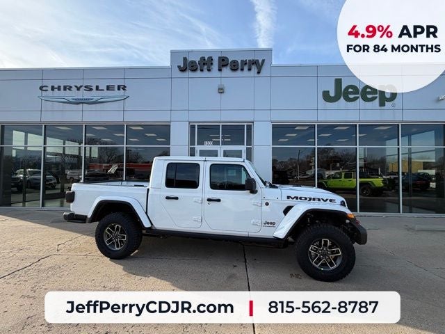 2026 Jeep Gladiator GLADIATOR MOJAVE X 4X4 in Bright White Clear-Coat Exterior Paint — front three-quarter view