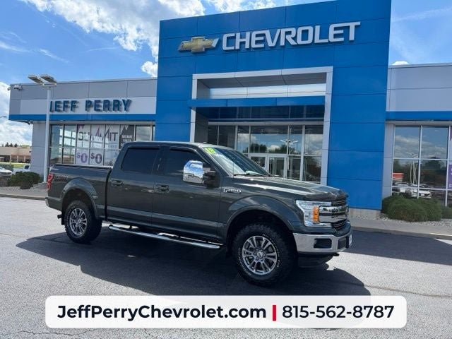 2018 Ford F-150 LARIAT in Guard Metallic — front three-quarter view