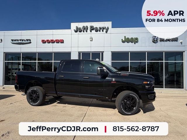 2026 RAM Ram 2500 RAM 2500 BIG HORN CREW CAB 4X4 6'4' BOX in Diamond Black Crystal Pearl-Coat Exterior Paint — front three-quarter view