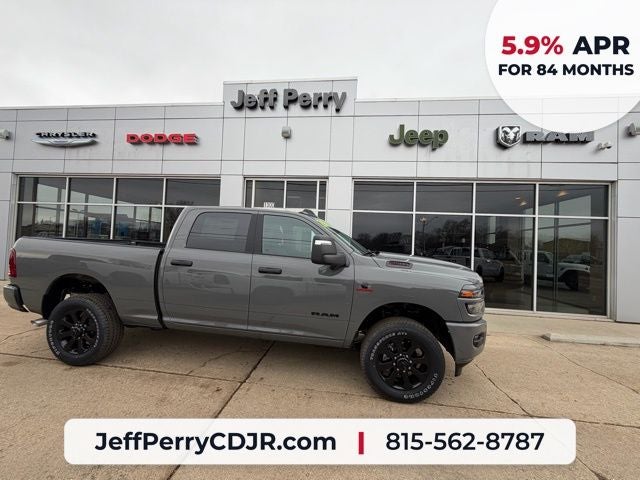 2026 RAM Ram 2500 RAM 2500 BIG HORN CREW CAB 4X4 6'4' BOX in Ceramic Gray Clear-Coat Exterior Paint — front three-quarter view